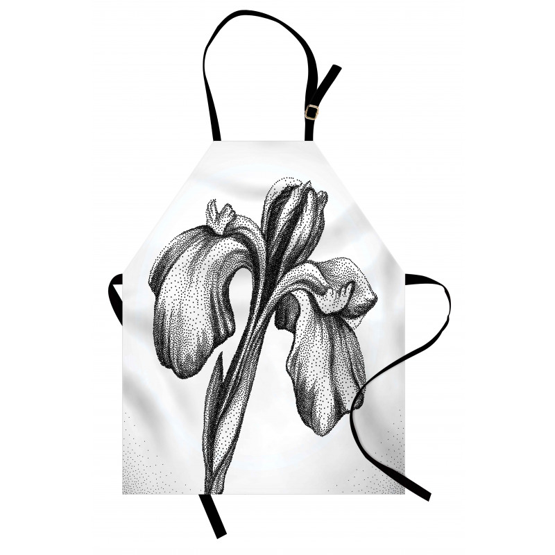 Dotwork Style Lily Bloom Apron