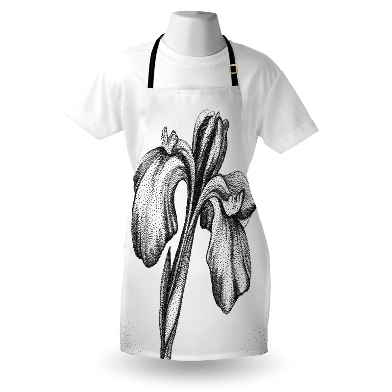 Dotwork Style Lily Bloom Apron