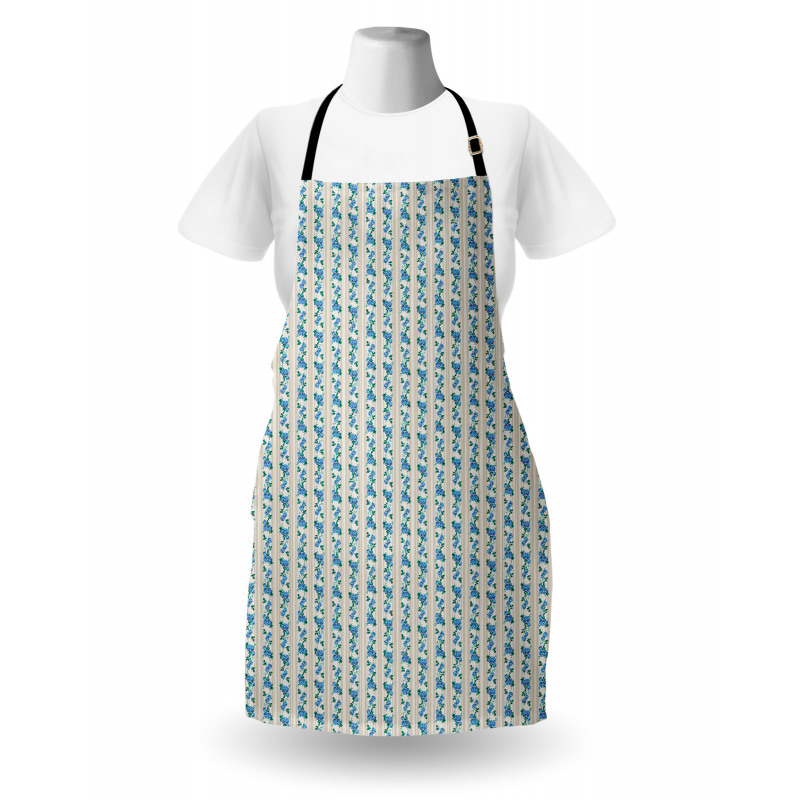 Retro Stripes Roses Apron