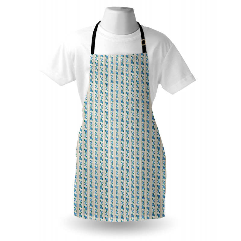 Retro Stripes Roses Apron