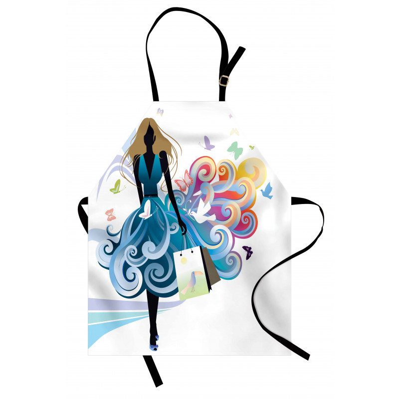 Shopping Woman Art Apron