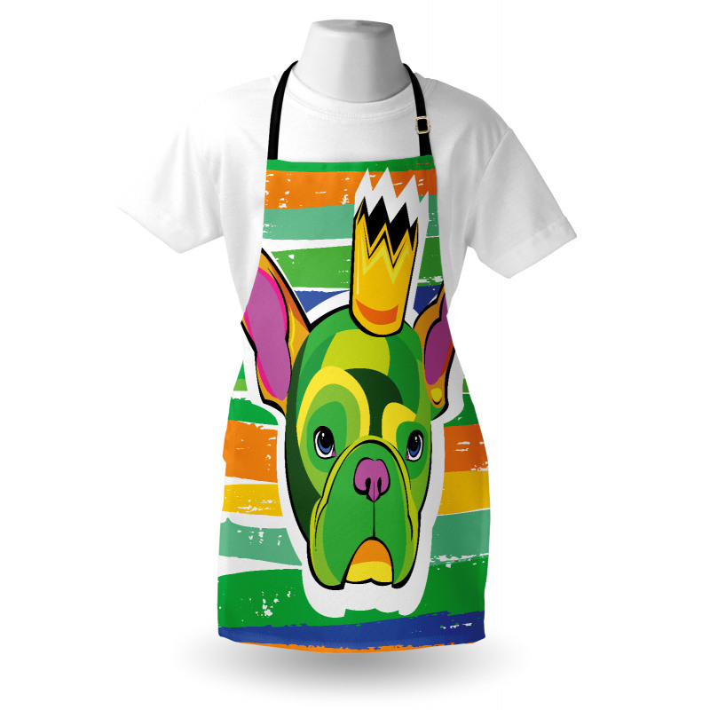 Crowned Dog Colorful Apron