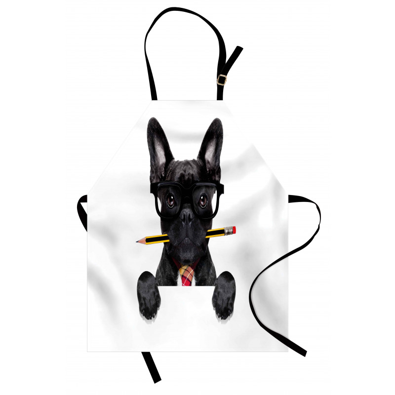 Businessman Dog Glasses Apron