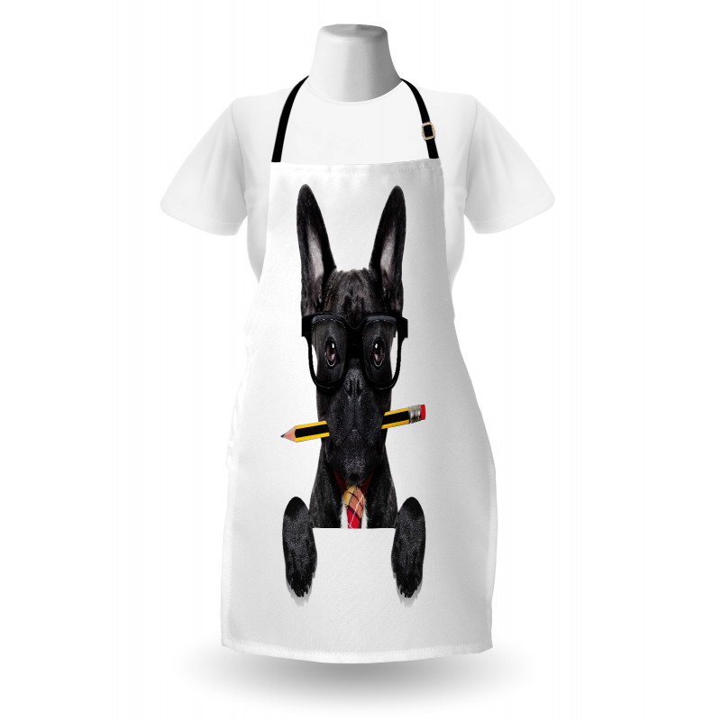 Businessman Dog Glasses Apron