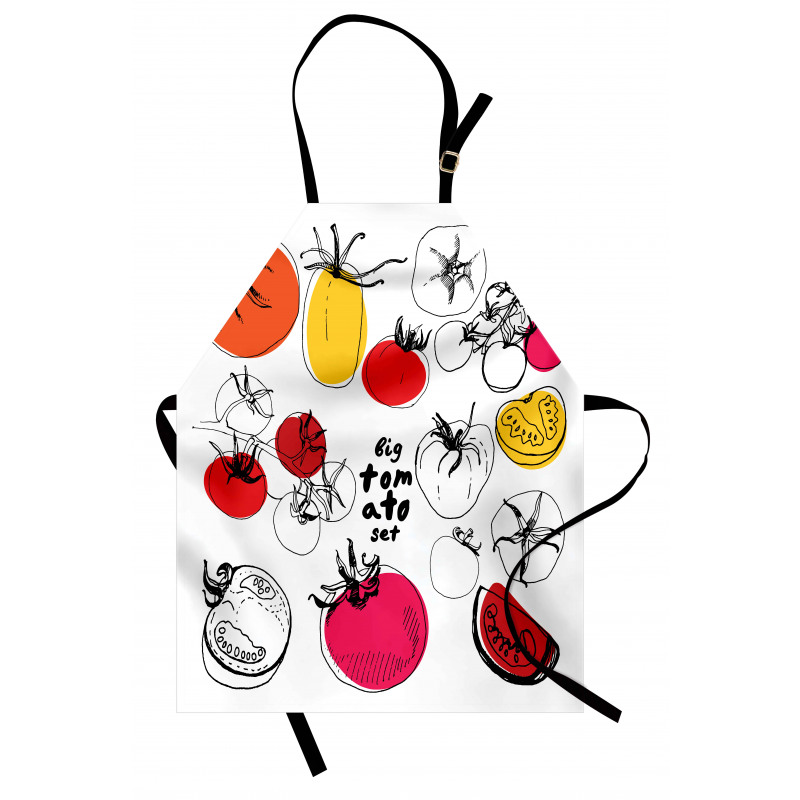 Vivid Sketched Tomatoes Apron