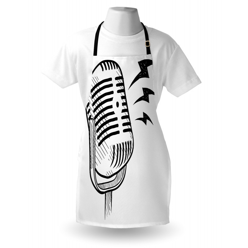 Retro Microphone Radio Apron