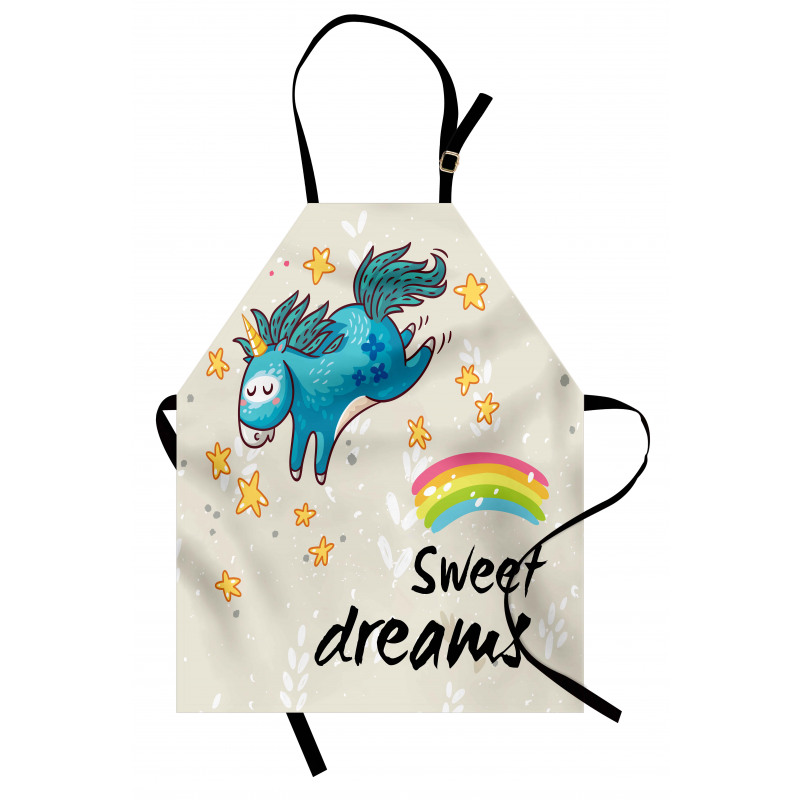 İyi Geceler Mutfak Önlüğü Unicorn ile Tatlı Rüyalar Yazısı Model