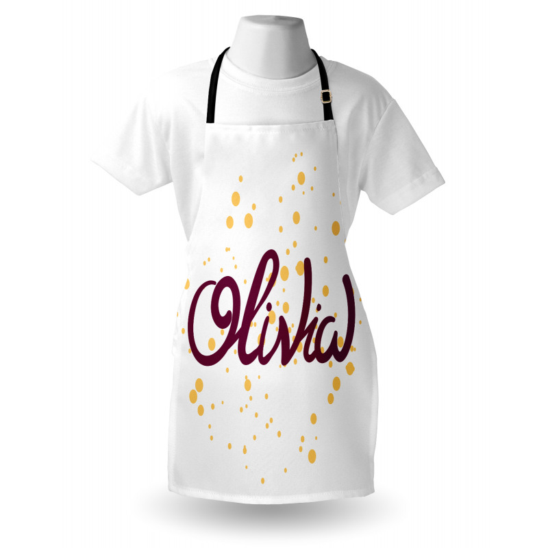 Özel İsim Mutfak Önlüğü El Yazısı ile Olivia Adı Yazılı Model