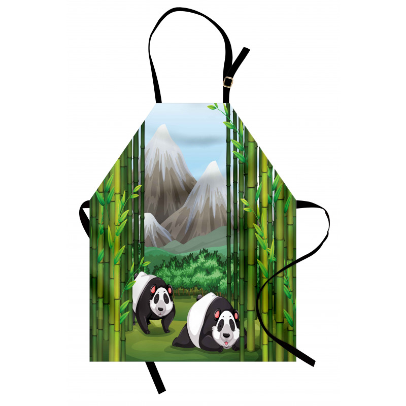 Panda Bear Trees Cartoon Apron