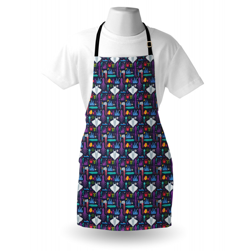 Exotic Aquatic Cartoon Apron