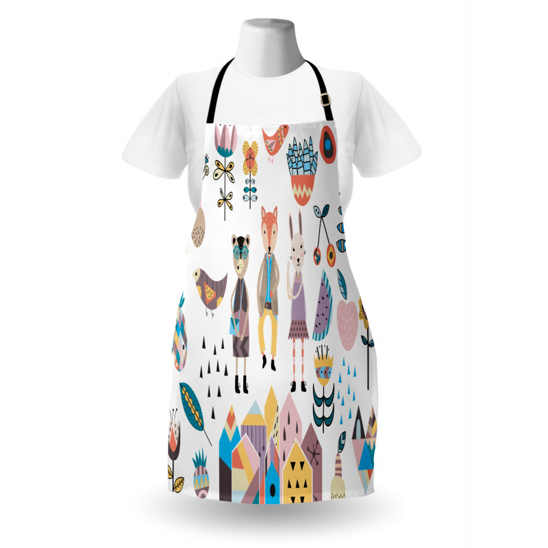 Fox Bunny and Bear Apron