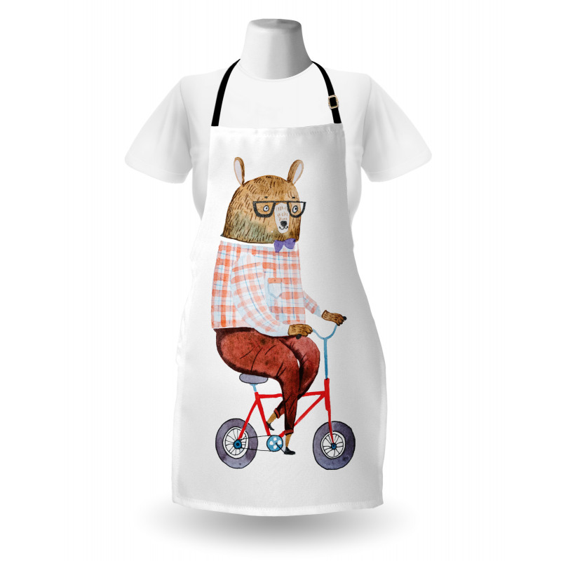Urban Bear on Bicycle Apron
