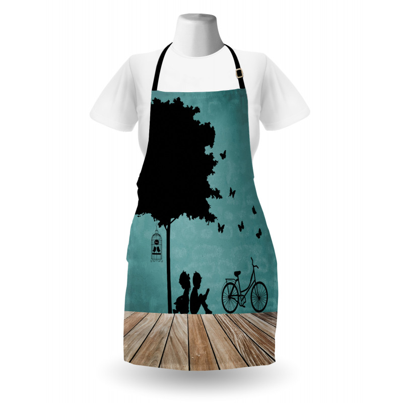 Boy and Girl Under a Tree Apron