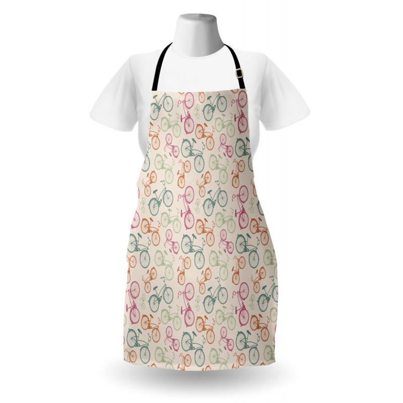 Sketchy Retro Colorful Apron