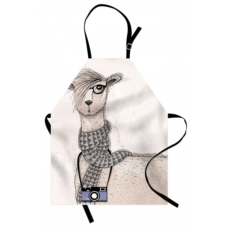 Llama with Glasses Scarf Apron