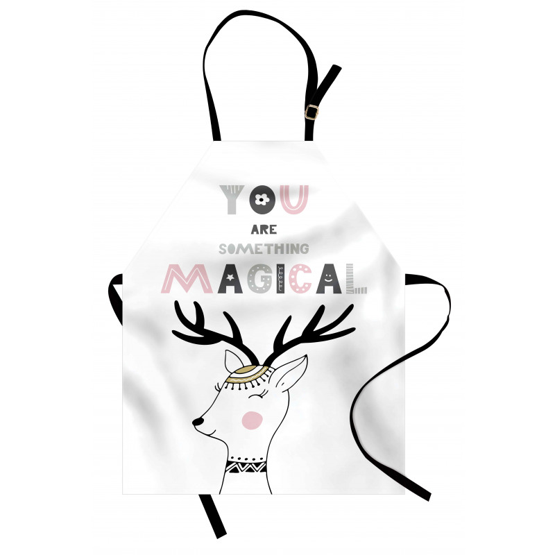 Slogan with Deer Design Apron