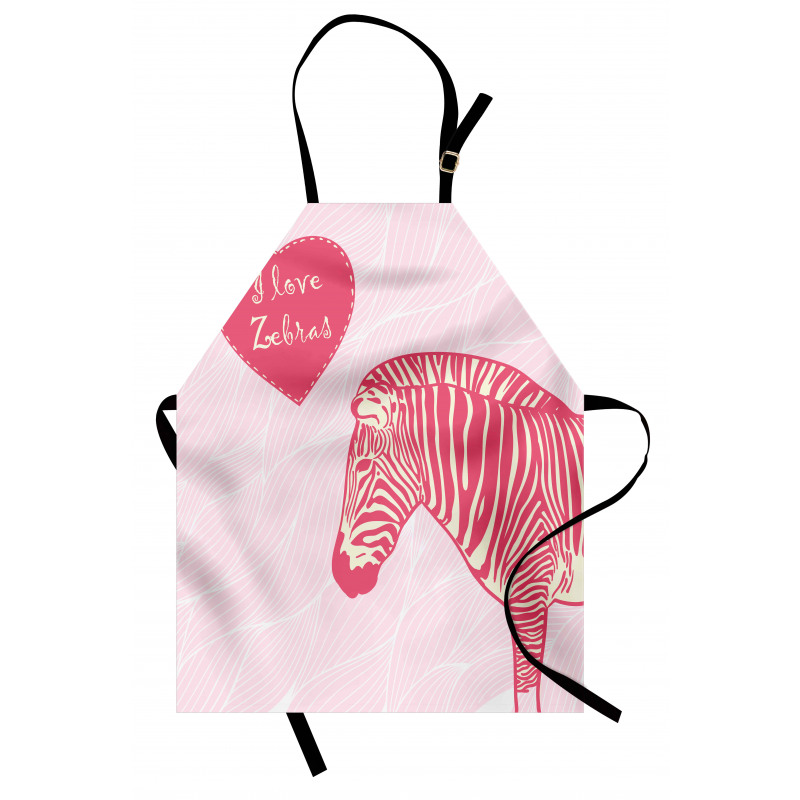 I Love Zebras Words Apron