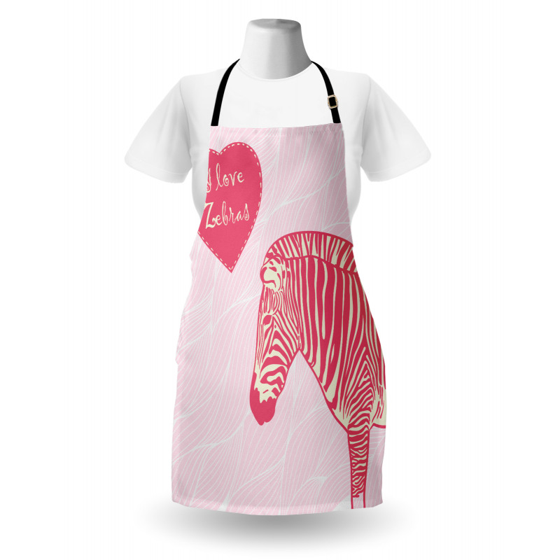 I Love Zebras Words Apron