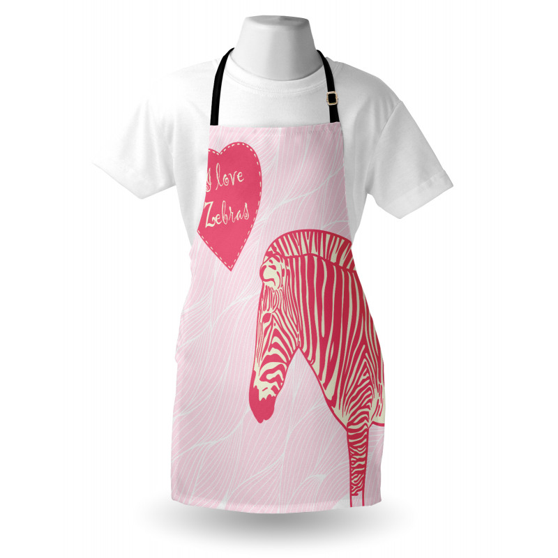 I Love Zebras Words Apron