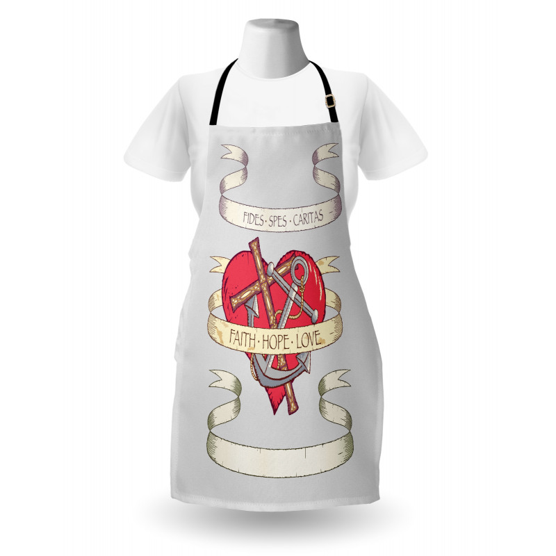 Anchor on Heart Motif Apron