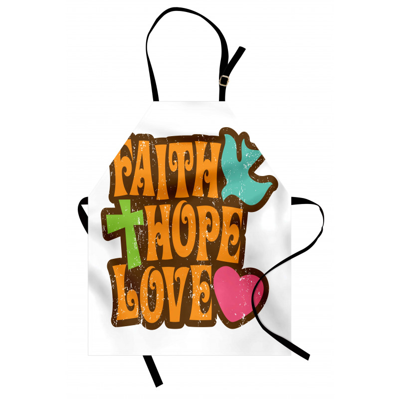 Grunge Faith Hope Words Apron