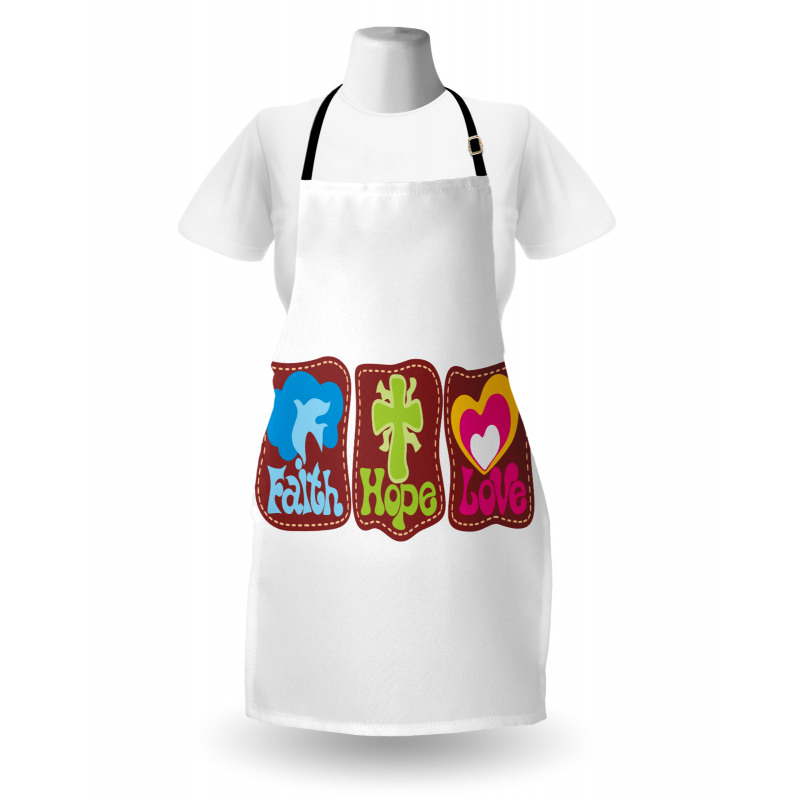 Retro Hearts and Doves Apron