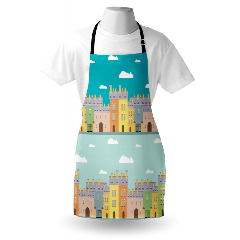 Colorful Cartoon Town Apron