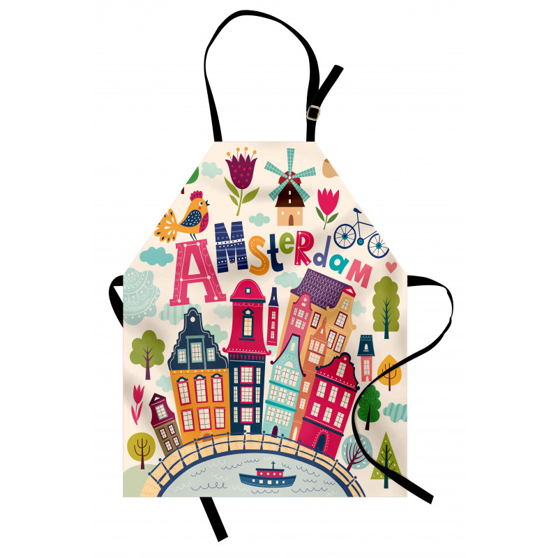 Cartoon Amsterdam Houses Apron