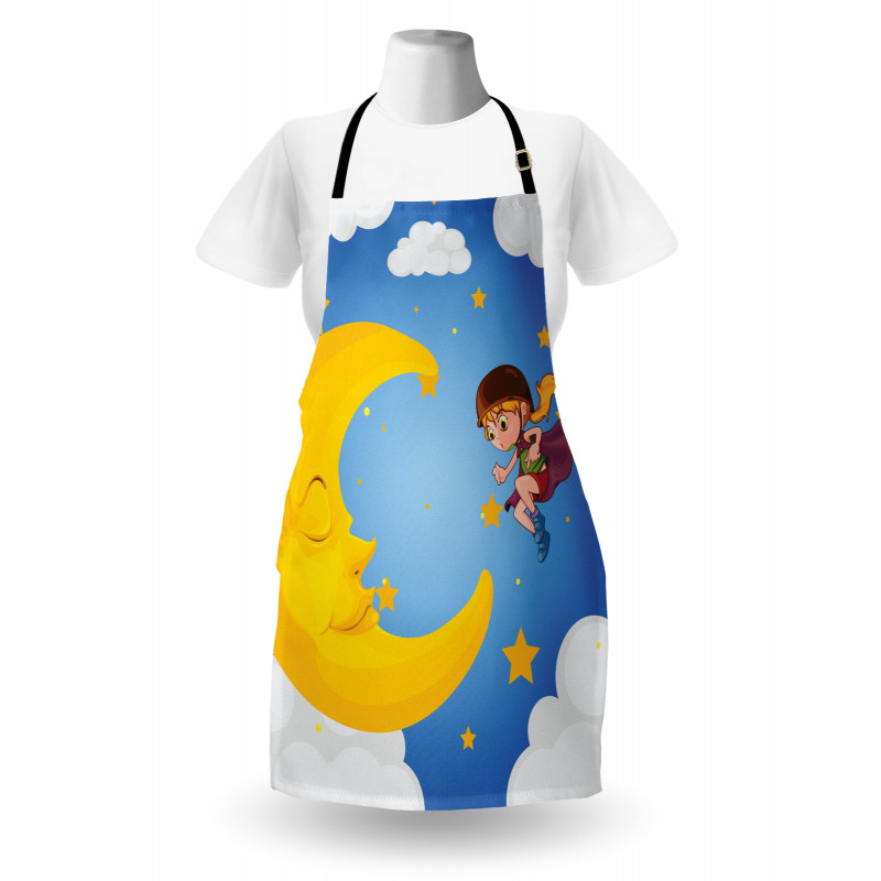 Cartoon Girl Flying Apron