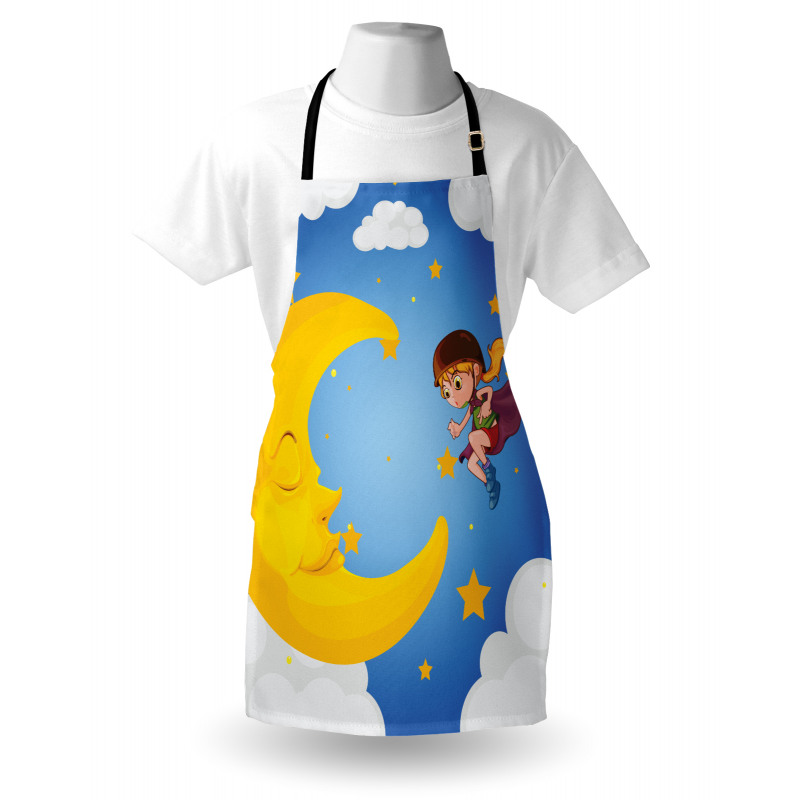 Cartoon Girl Flying Apron