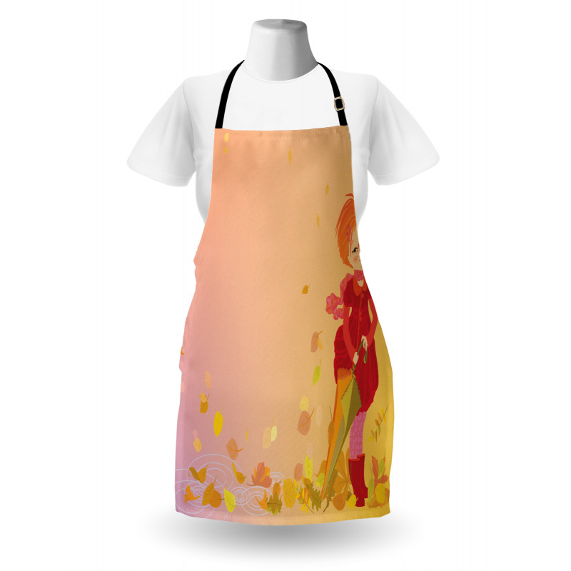 Smiling Girl Autumn Fall Apron