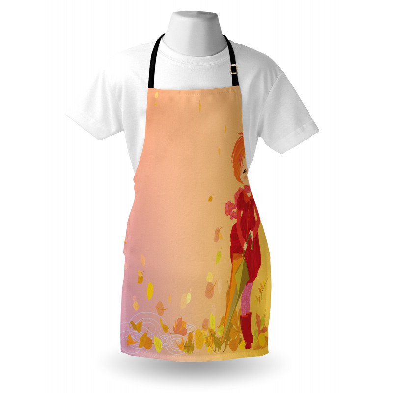 Smiling Girl Autumn Fall Apron