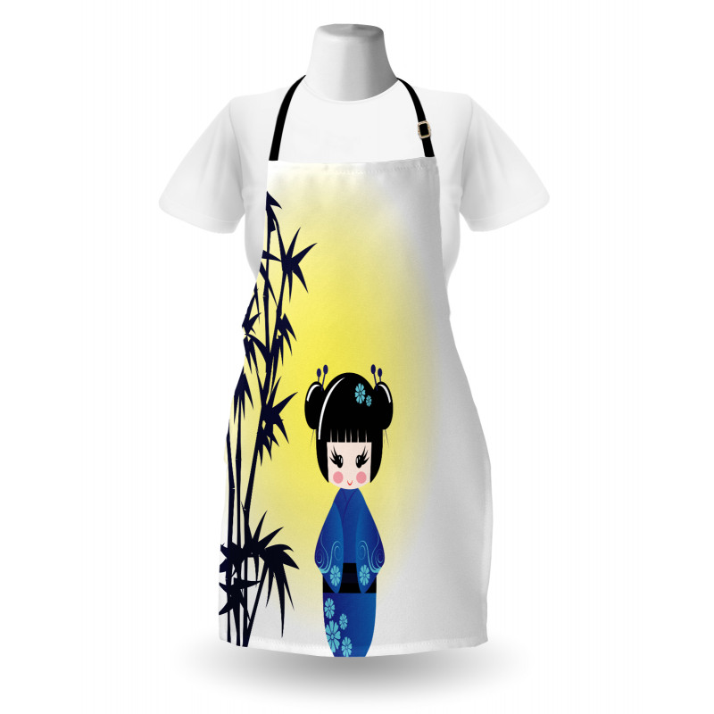 Kokeshi Doll Bamboo Tree Apron