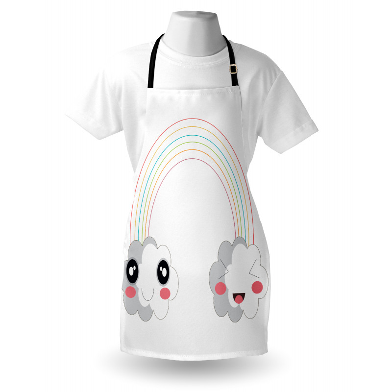 Kids Happy Rainbow Clouds Apron