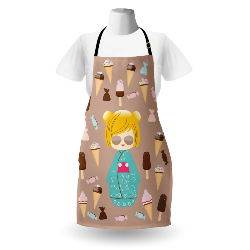 Kokeshi Doll Ice Cream Apron