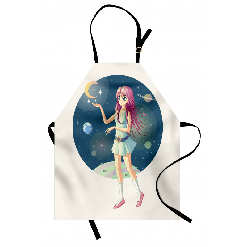 Girl with Stars in Space Apron
