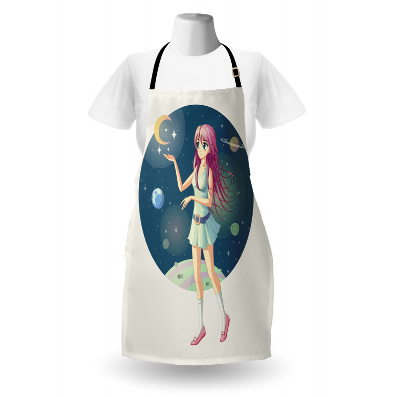 Girl with Stars in Space Apron