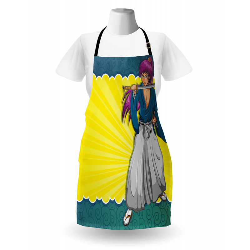 Manga Style Samurai Girl Apron