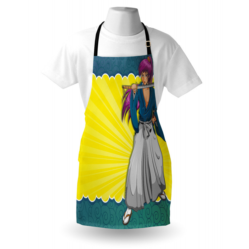 Manga Style Samurai Girl Apron