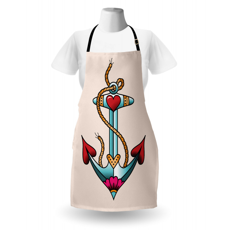 Nautical Rope and Hearts Apron