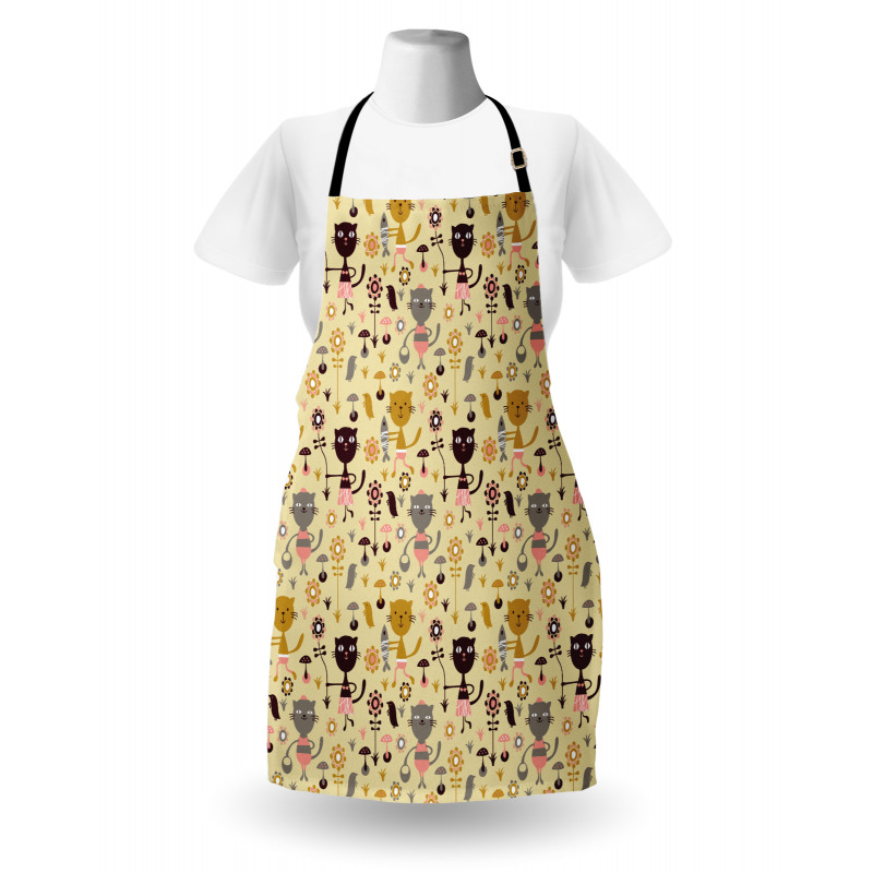 Feline Animals in Forest Apron