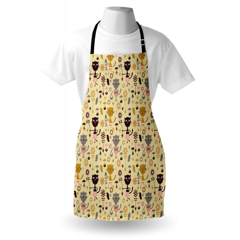 Feline Animals in Forest Apron