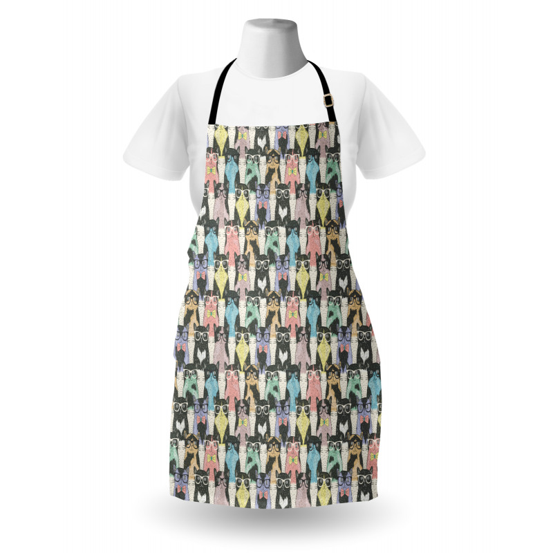 Hipster Cats with Glasses Apron