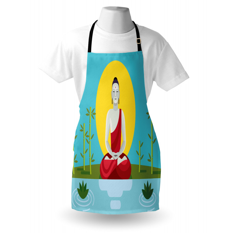 Meditating Monk Yoga Apron