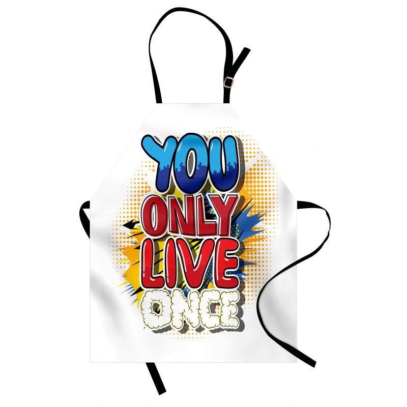 Cartoon Style Life Message Apron