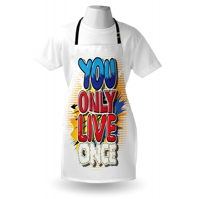 Cartoon Style Life Message Apron