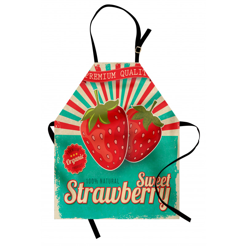 Retro Poster Strawberries Apron