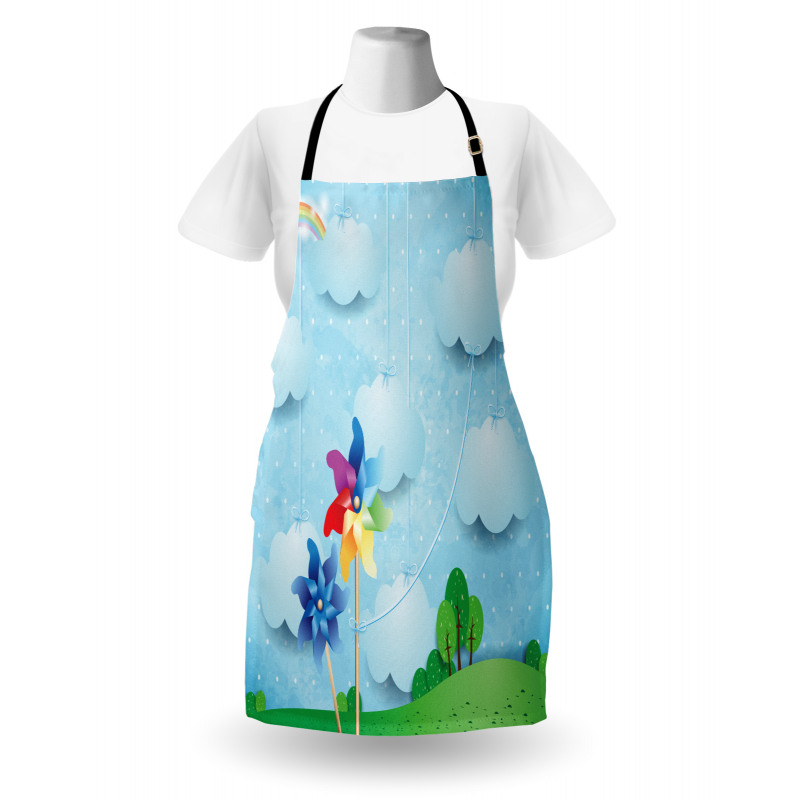 Clouds Rainbow Trees Apron