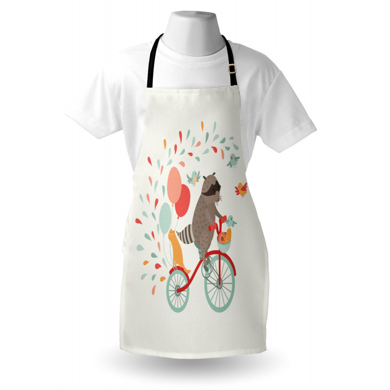 Cheerful Raccoon Bike Apron