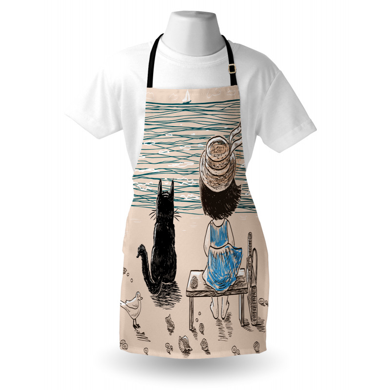 Baby Girl with a Cat Apron